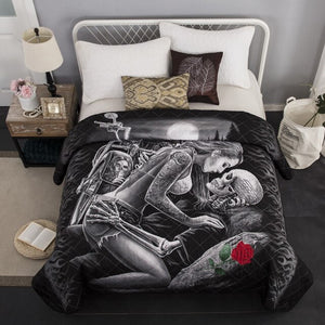 Bedspread Quilted Bed Spread  Bed Cover Double  Summer Quilt Blanket US Queen 3D Skull 230x230cm 1pcs