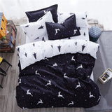 Solstice Cartoon Pink Flamingo Bedding Sets 3/4pcs Geometric Pattern Bed Linings Duvet Cover Bed Sheet Pillowcases Cover Set
