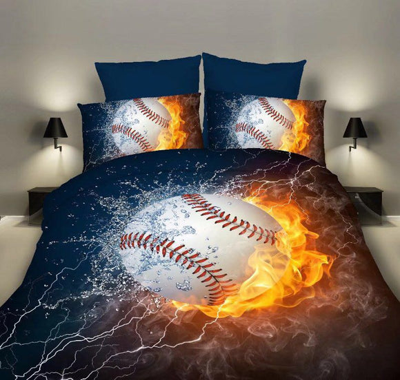 Bedding Sets 2/3pcs 3D Duvet Cover Bed Sheet Pillow Cases Size EU/CN/US Queen King  Flame Baseball Drop Shipping