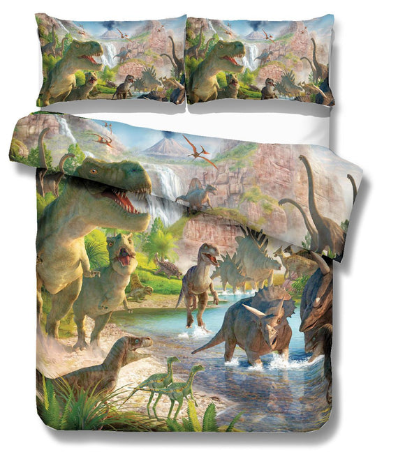 Drop Shipping 3D Bedding Set  Print dinosaur Duvet cover Print Duvet cover set Bedclothes with Pillowcase bed set  Hot Sale