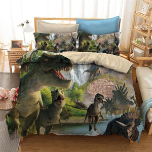 Drop Shipping 3D Bedding Set  Print dinosaur Duvet cover Print Duvet cover set Bedclothes with Pillowcase bed set  Hot Sale