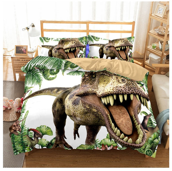 Drop Shipping 3D Bedding Set  Print Summer dinosaur Duvet cover Print Duvet cover set Bedclothes with Pillowcase bed set
