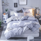 Solstice Cartoon Pink Flamingo Bedding Sets 3/4pcs Geometric Pattern Bed Linings Duvet Cover Bed Sheet Pillowcases Cover Set