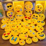 New Smiley Face QQ Emoji Pillows Soft Plush Emoticon Round Cushion Home Decor Cute Cartoon Toy Doll Decorative Throw Pillows 26