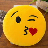 New Smiley Face QQ Emoji Pillows Soft Plush Emoticon Round Cushion Home Decor Cute Cartoon Toy Doll Decorative Throw Pillows 26