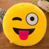 New Smiley Face QQ Emoji Pillows Soft Plush Emoticon Round Cushion Home Decor Cute Cartoon Toy Doll Decorative Throw Pillows 26