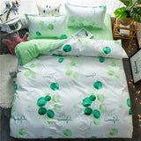 Home bedding 4pcs flat sheet set red heart bed linen set sheet pillowcase&duvet cover set Cute bird child bedclothes leaf cover