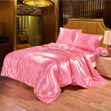 White Black Bedding Sets King Double Size Satin Silk Summer Used Single Bed Linen China Luxury Bedding Kit Duvet Cover Set