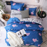 Solstice Cartoon Pink Flamingo Bedding Sets 3/4pcs Geometric Pattern Bed Linings Duvet Cover Bed Sheet Pillowcases Cover Set