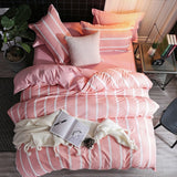 Solstice Cartoon Pink Flamingo Bedding Sets 3/4pcs Geometric Pattern Bed Linings Duvet Cover Bed Sheet Pillowcases Cover Set