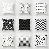 YWZN Black and White Geometric Decorative Pillowcases Polyester Throw Pillow Case Striped Geometric Pillowcase kussensloop