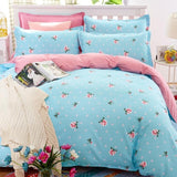 Classic bedding set 5 size grey blue flower bed linen 4pcs/set duvet cover set Pastoral bed sheet AB side duvet cover 2019 bed