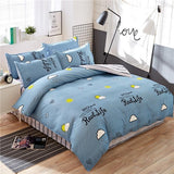 Classic bedding set 5 size grey blue flower bed linen 4pcs/set duvet cover set Pastoral bed sheet AB side duvet cover 2019 bed
