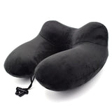 Travel Portable U-Shaped Neck Pillow Airplane Inflatable Hump Design Outdoor Pillow