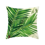 Tropical Plants Pillow Case Polyester Decorative Pillowcases Green Leaves Throw Pillow Cover Square 45*45cm Poszewki Na Poduszki