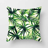 Tropical Plants Pillow Case Polyester Decorative Pillowcases Green Leaves Throw Pillow Cover Square 45*45cm Poszewki Na Poduszki