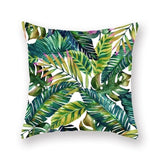 Tropical Plants Pillow Case Polyester Decorative Pillowcases Green Leaves Throw Pillow Cover Square 45*45cm Poszewki Na Poduszki