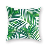 Tropical Plants Pillow Case Polyester Decorative Pillowcases Green Leaves Throw Pillow Cover Square 45*45cm Poszewki Na Poduszki