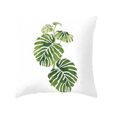 Tropical Plants Pillow Case Polyester Decorative Pillowcases Green Leaves Throw Pillow Cover Square 45*45cm Poszewki Na Poduszki