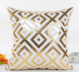 2019 Gold Bronzing Pillow Cases Luxury Geometric Pineapple Cotton Pillow Case White Bedroom Home Office Decorative