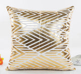 2019 Gold Bronzing Pillow Cases Luxury Geometric Pineapple Cotton Pillow Case White Bedroom Home Office Decorative