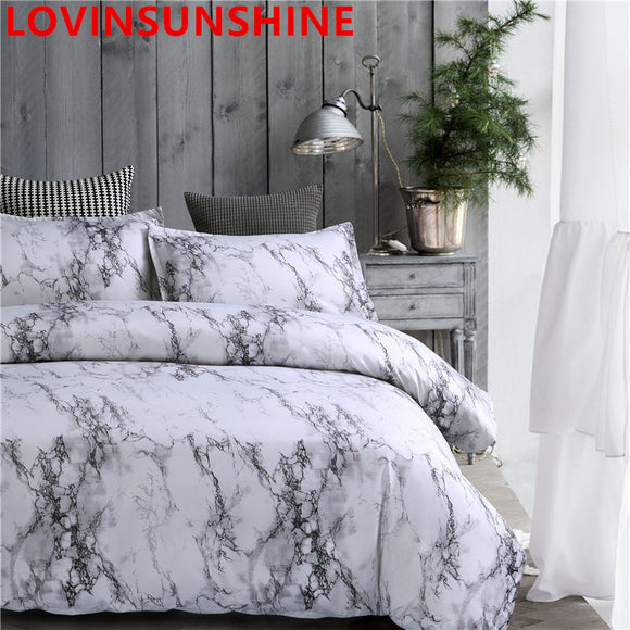 Printed Marble Bedding Set White Black Duvet Cover King Queen Size Quilt Cover Brief Bedclothes Comforter Cover 3Pcs