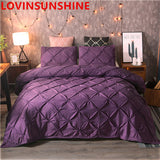Luxury Black Duvet Cover Pinch Pleat Brief Bedding Set Queen King Size 3pcs Bed Linen set Comforter Cover Set With Pillowcase
