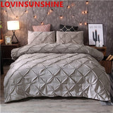 Luxury Black Duvet Cover Pinch Pleat Brief Bedding Set Queen King Size 3pcs Bed Linen set Comforter Cover Set With Pillowcase