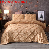 Luxury Black Duvet Cover Pinch Pleat Brief Bedding Set Queen King Size 3pcs Bed Linen set Comforter Cover Set With Pillowcase