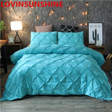 Luxury Black Duvet Cover Pinch Pleat Brief Bedding Set Queen King Size 3pcs Bed Linen set Comforter Cover Set With Pillowcase