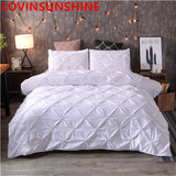 Luxury Black Duvet Cover Pinch Pleat Brief Bedding Set Queen King Size 3pcs Bed Linen set Comforter Cover Set With Pillowcase