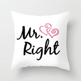 45*45cm New Square Decorative Throw Lovers Couple Pillow Case Cartoon  Pattern sweetheart Pillowcase For Home Pillow Cover