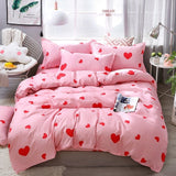 Solstice Cartoon Pink Flamingo Bedding Sets 3/4pcs Geometric Pattern Bed Linings Duvet Cover Bed Sheet Pillowcases Cover Set