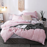 Solstice Cartoon Pink Flamingo Bedding Sets 3/4pcs Geometric Pattern Bed Linings Duvet Cover Bed Sheet Pillowcases Cover Set