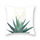 Tropical Plants Pillow Case Polyester Decorative Pillowcases Green Leaves Throw Pillow Cover Square 45*45cm Poszewki Na Poduszki