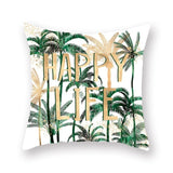 Tropical Plants Pillow Case Polyester Decorative Pillowcases Green Leaves Throw Pillow Cover Square 45*45cm Poszewki Na Poduszki