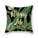 Tropical Plants Pillow Case Polyester Decorative Pillowcases Green Leaves Throw Pillow Cover Square 45*45cm Poszewki Na Poduszki