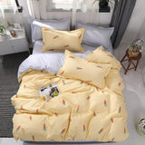 Solstice Cartoon Pink Flamingo Bedding Sets 3/4pcs Geometric Pattern Bed Linings Duvet Cover Bed Sheet Pillowcases Cover Set