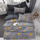 Solstice Cartoon Pink Flamingo Bedding Sets 3/4pcs Geometric Pattern Bed Linings Duvet Cover Bed Sheet Pillowcases Cover Set