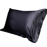 Junejour Emulation Silk Satin Pillowcase Luxury Pillow Case For Bed Throw Comfortable Single Solid Color Pillow Covers 48x74cm