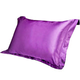 Junejour Emulation Silk Satin Pillowcase Luxury Pillow Case For Bed Throw Comfortable Single Solid Color Pillow Covers 48x74cm