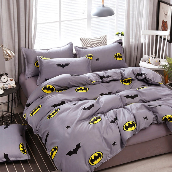 A5 High Quality Bedding Set Bat-man Pattern Bed Linings Duvet Cover Bed Sheet Pillowcases Cover Set For 1.2/1.5/1.8/2/2.2m Bed