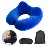 Urijk Inflatable U-shaped Pillows Travel Outdoor Portable Pillow Neckrest Travel Folding Slow Rebound Train Plane Office Travel