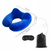 Urijk Inflatable U-shaped Pillows Travel Outdoor Portable Pillow Neckrest Travel Folding Slow Rebound Train Plane Office Travel