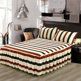 Classic Single Layer Bed Skirt Bedding Sets Non-slip Sheet Cover Bed Sheet Room Decor Flower Printing Bedspread Pillowcase 3pcs