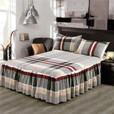 Classic Single Layer Bed Skirt Bedding Sets Non-slip Sheet Cover Bed Sheet Room Decor Flower Printing Bedspread Pillowcase 3pcs